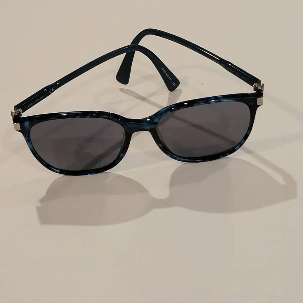 Longchamp Women's Cat Eye Sunglasses Blue/Black LO612S 421 54x16x140 with case